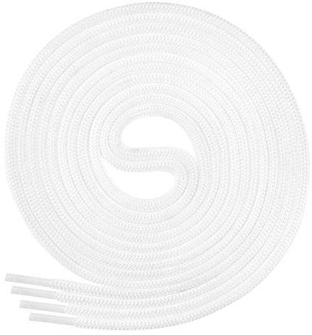 DI FICCHIANO Cordones redondos para calzado de negocios y de cuero, cordones versátiles, 3 mm de diámetro, longitud 60 - 130 cm, 25 colores, de poliéster, Unisex, Weiß, 60 cm