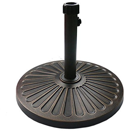 Sunnyglade 18 30.2-lbs Heavy Duty Round Antiqued Umbrella Base for Patio, Outdoor - Bronze