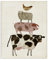 Stupell Industries Kuh, Schaf, Schwein und Huhn, Barnyard Knospen, gestapelte Bauernhoftiere Kunstdruck auf Leinwand, Holzwerkstoff, Design von Victoria Borges, 24 x 30