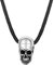 U7 Herren Kette 925 Sterling Silber Schädel Totenkopf Anhänger mit Lederkette Gotik Skull Punk Stil Unisex Schmuck Accessoire für Frauen Jungen