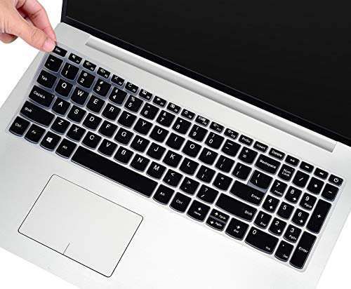 Funda de teclado para Lenovo Ideapad 3 15 15.6 pulgadas portátil con teclado numérico teclado protector de piel, 2020 Lenovo Ideapad 3 15 accesorios, negro (diseño de EE. UU.)