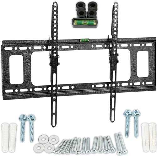 TV Wall Mount, Ultra Strong Adjustable Tilt TV Bracket, Heavy Duty 32-70 Inch 50KG TV Wall Mount with Wall Fixing Kit for Flat Curved Screen LCD, LED, TV and Monitor