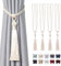 Pretty Jolly Langen Quasten Vorhang-Raffhalter Handmade geflochtene Seil Knoten drapierte Raffhalter Elegante dekorative Vorhanghalter für Zuhause und Büro, Beige, 4 Stück