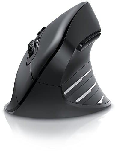 CSL - kabellose Maus Vertikal Bluetooth + Funk 2.4 GHz - Neues Modell - USB Vertical Mouse – ergonomisches Design - Vorbeugung gegen Mausarm - Wireless Funkmaus 2,4 GHz mit 1000-2400 DPI - PC und MAC