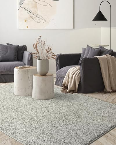 the carpet Foxy Shaggy Teppich - Hochflor Teppich Wohnzimmer & Schlafzimmer - Waschbar & rutschfest - Grau 160 x 230 cm
