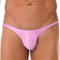 ranrann Homme Slip de Bain Moulant Brillant Sexy String Maillot de Bain Shorty Short de Bain Taille Basse Bikini M-XXL Rose M