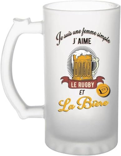 Planetee Mug Chope Rugby (Chope Rugby et Bière Femme)
