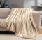 Vonty Satin Throw - Taupe Satin Blanket with Small Flowers, 50x60 Inches, Cooling & Silky, Wrinkle-Free Cable Knit for Couch, Sofa, Bed, Outdoor