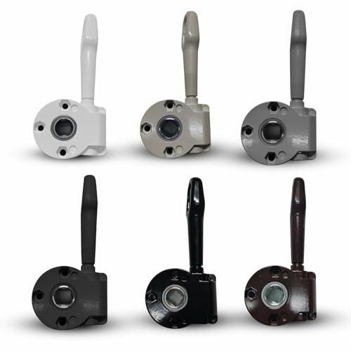 TENDEEVOLUTION Treuil Manuel pour Store Banne Extérieur en Zamak Inoxydable, Carré de 13 mm, Plusieurs Couleurs. Treuil Store Banne Manuel avec Blocage Automatique (Blanc)
