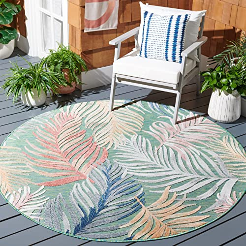 SAFAVIEH Modern Wohnzimmer, Esszimmer, Schlafzimmer - Cabana Collection, Mittlerer Stapel, Grün und Rost, 196 X 196 cm