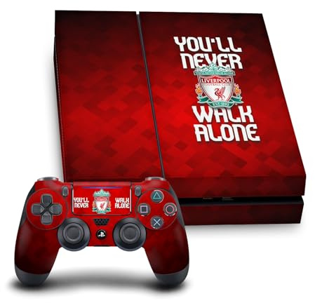Head Case Designs Offizielle Liverpool Football Club YNWA Kunst Vinyl Haut Gaming Aufkleber Abziehbild Abdeckung kompatibel mit Sony PlayStation 4 PS4 Console and DualShock 4 Controller Bundle