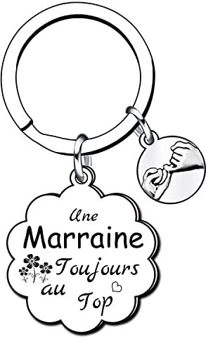 VZIUYTRE Porte clés marraine | Meilleure marraine de toute la Terre | cadeau marraine, porte-clefs marraine, cadeau baptême, porte-clés marraine