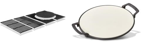Enders® Switch Grid Rost-in-Rost System 7785 Gusseisen, Boston 4, schwarz & ® Switch Grid Pizzastein, Halter aus Gusseisen, Gasgrill mit Rost-in-Rost System