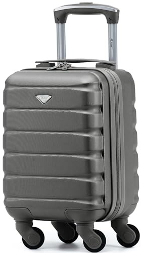 Flight Knight Childrens Lightweight 4 Wheel Hard Case Suitcase - Approved with No Extra Charges for easyJet, Ryanair and Many More - Kids Cabin Carry On Hand Luggage 40x20x25cm