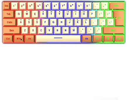 Clavier de jeu mécanique filaire 60 % clavier portable lumineux pour ordinateur, ordinateur portable, bureau, accessoires de jeu, cadeaux pour adolescents, garçons, hommes, femmes (1 pièce)