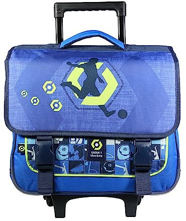 BAGTROTTER Schulranzen mit Rollen 38 cm Ligue 1 Football Blau