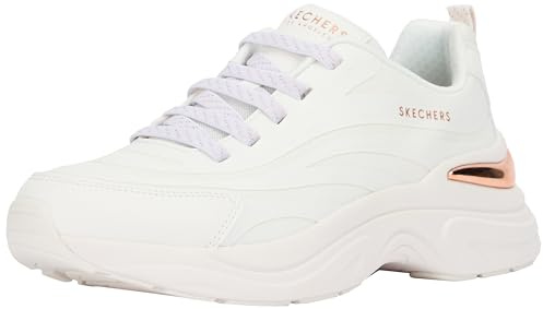 Skechers Women's Hazel Step N Flow Sneaker, White Hot Melt/Mesh, 6.5 UK
