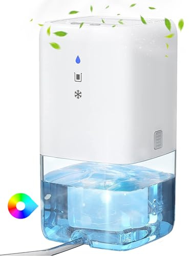 Trongle 1100ML Dehumidifiers, for Home Up to 280 sq.ft, with Auto-Defrost, Auto-off, LED Light, Quiet & Portable Mini Dehumidifiers for Bathroom, Bedroom, Basement, Kitchen, RV, Closet