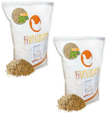 Eivolution Bio-Hühnerfutter Legemehl 28 kg mit Oregano – Natürliches Alleinfutter für Legehennen und Wachteln ohne Gentechnik