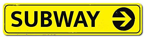 Metall-Blechschild, U-Bahn-Schild, Retro-Aluminium-Metallschild für Straße, Zuhause, Büro, Garten, Dekoration, 10,2 x 40,6 cm