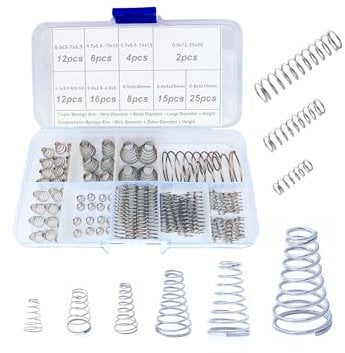Cireux Kit d'assortiment de petits ressorts coniques en acier inoxydable 100, 304 pièces, ressorts de Compressed assortis, petits ressorts pour le remplacement de meubles Compression des petits ressor