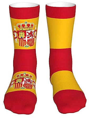 351 Calcetines De Ciclismo Bandera De España Calcetines De Compresión Cómodos Calcetines De Deporte Antideslizante Crew Calcetines Para Ciclismo Caminata Running 40cm