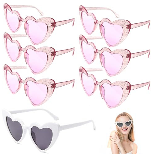 ENDOH 7 Stücke Braut zu sein herz sonnenbrille, Vintage Hochzeit Team Braut Junggesellinnenabschied Party Frauen Sonnenbrille, Brautdusche Zubehör Hochzeitsgeschenke Dekoration