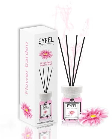 EYFEL Schilfrohrdiffusoren - Blumengarten Schilfrohr-Diffusor-Set, 120 ml Öl Diffusorstäbchen, Bad & Zuhause Düfte, Duftstäbchen, Heimdekoration