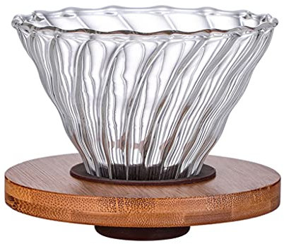 Goutteur à café en verre transparent - Entonnoir pour café - Grand format