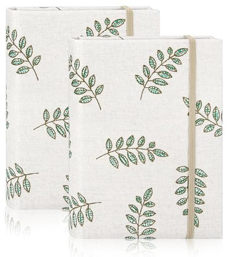 2 Pack Klein Fotoalbum Einsteckalbum für 200 10x15 Fotos,Small Pocket Photo Album Mini Fotobuch Fotoalben zum Einstecken mit Leinen Einband für Kinder Baby Hochzeit Urlaub Geburtstag (Blatt)
