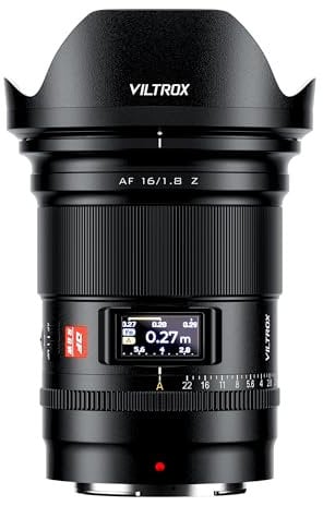VILTROX AF 16mm F1.8 Objectif Full Frame pour Nikon Z-Mount, Objectif Auto Focus 16mm F/1.8 Z Grand Angle pour Nikon Z Mount Z7 Z7ii Z8 Z8ii Z9 Zf