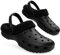 CityComfort Herren Clogs mit Fleecefutter, Warme und Bequeme Hausschuhe – Geschenke für Männer (Schwarz,43 EU)