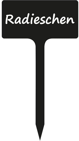 Indigos UG - Pflanzenstecker aus Aluverbundplatte Schild - für Garten, Beet - Radieschen - 11 cm hoch - wetterfest - Pflanzenschilder beschriftet - Beetschilder, Kräuter, Gemüse, Obst, Blumen