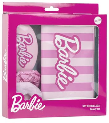 CERDÁ LIFE'S LITTLE MOMENTS - Set di bellezza di Barbie - Rosa - Set completo - Include spazzola per capelli, 2 codini per capelli e custodia - Prodotto originale