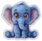 Samunshi® Süßer Kawaii Elefant als Sticker Anime Tiere Autoaufkleber für Motorrad Fahrrad Roller oder Auto Sticker Fahrrad Mtb Mountainbike Rennrad Cartoon Retro Aufkleber 10x10cm