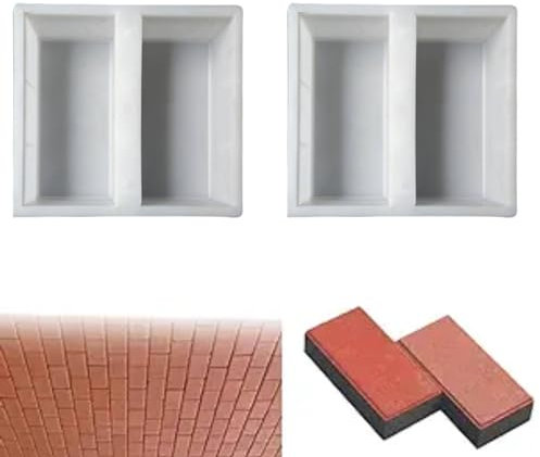 AZURAOKEY 2 piezas de plantillas de ladrillo DIY para pavimentar moldes de bloques de hormigón, moldes para hacer caminos, pasillos, pasillos, pasillos, piedra de camino para piezas de jardín y patio