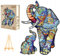 PASJO - Holzpuzzle Erwachsene mit Elefantmotiv 265 Teile 43,6x31,7 cm - Geschenkidee für Kinder - Holz Puzzle Elefant - Einzigartige Tierförmige Holz-Puzzle - Creative Jigsaw aus Holz für Erwachsene