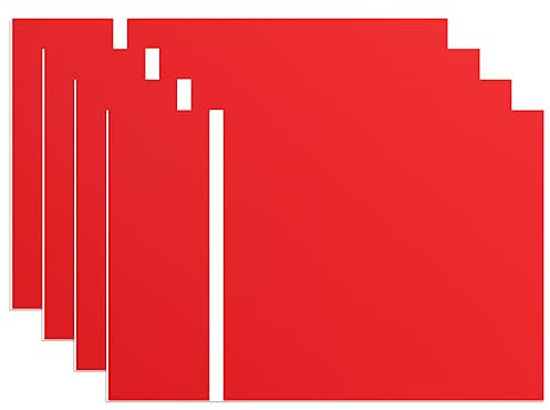 4Pcs Panneaux Personnalisés, 12'' x 8'' Gravure Blanc Plaque Signalétique en Plastique Logo Logo, pour Jardin, Panneaux de Route, Plaques de Porte de Bureau (Rouge/Blanc)