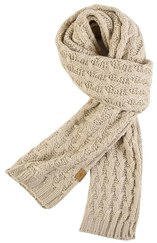 PAGE ONE Women's Ribbed Knit Scarf Winter Warm Long Big Wrap Cashmere Wool Thick Large Chunky Scarf for Women