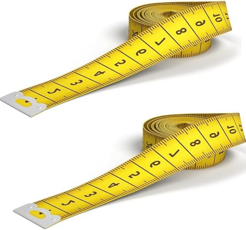 2 Pièces Mètres à Ruban pour Couturier double face, 2m Mètre Ruban Couture sur Mesure Couturière Tissu Règle Ruban pour Tissu, Mesure Corps, le Tour de Poitrine, Tour de Taille