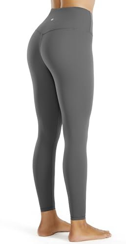Persit Damen Sporthose Lange Sport Leggings High Waist Yoga Leggins Sportleggins Yogahose (M, Stahlgrau, 71 cm)