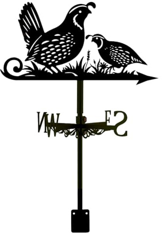 SUPERDANT Wachtel Wetterhahn Wachtel Windrichtungsanzeiger Schuppen Wetterfahne Tiermotiv Wetterfahnen Mit Vögeln Weathervane Gartendekoration Für Bauernhaus Garten Außenbereich Hof Dach Schuppen
