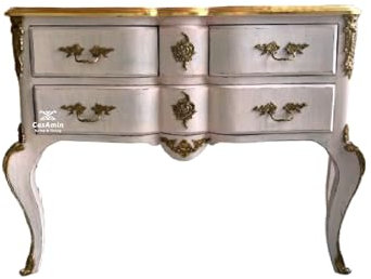 CasAmin Home & Living Commode nostalgique de style baroque en rose brossé à la main, commode de style romantique français, cadeau de Saint-Valentin pour elle comme décoration de chambre à coucher