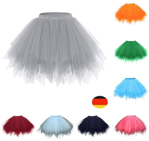 Karneval Kostüm Damen Tüllrock 50er Rockabilly Petticoat Retro Tutu Ballet Cosplay Prom Abendkleider Anlass
