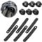 12 Stück Silikon Kabelbinder, Gummi Schwarze Kabelbinder, Wiederverwendbare Kabelbinder, Breit Kabelbinder Sets, Kabelhalter für Motorrad, Kabel Organizer für Handy Ladegerät, Computer