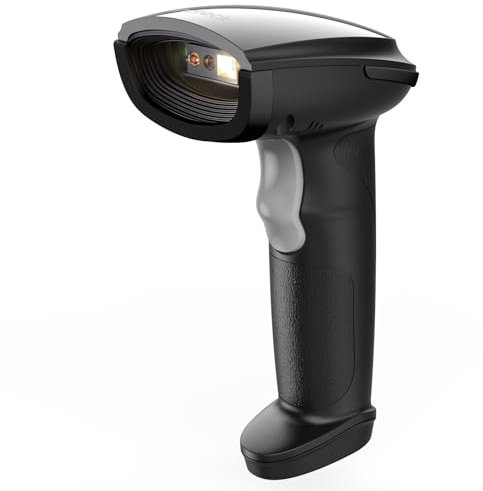 Inateck Barcode Scanner Bluetooth, 1D 2D QR Code Scanner Wireless, 1 Aufladung 3 Monate, Handscanner Kabellos mit APP und SDK, BCST-23, Dunkel