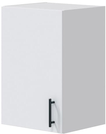 PEGANE Meuble à Suspendre, Meuble Haut de Cuisine Mural avec 1 Porte Coloris Blanc Brillant - Hauteur 59 x Longueur 40 x Profondeur 34 cm