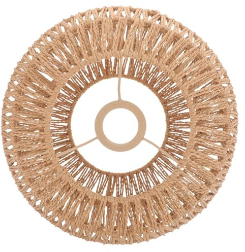 INOOMP Lámpara De Techo Vintage De Ratan Pantalla De Luz Colgante Para Decoración De Salón Comedor y Dormitorio Fácil Instalación y Duradera
