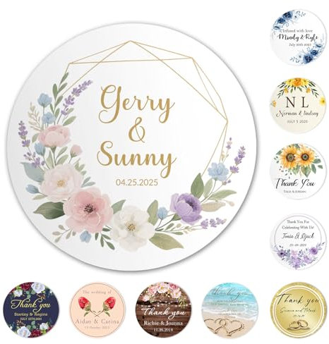 Runde Aufkleber-Etiketten, personalisierbar, mit Logo und Text, Aufkleber für Hochzeiten, Geschäfte, Logo, Geburtstagsgeschenkboxen, Etiketten, 50–1000 Stück