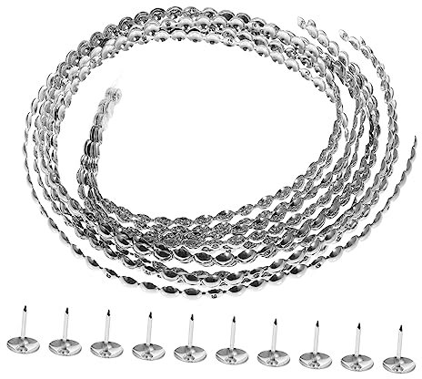 Ciieeo 6 Pièces Bandes Décoratives à Ongles Argentées Lot pour Tacks de Tapissier pour Décoration Intérieure